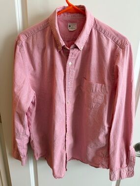 J Crew Men's Light Red Oxford Button-Down Shirt Size L